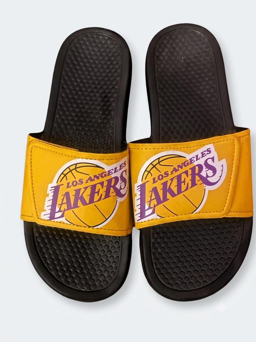 NBA Los Angeles Lakers Yellow & Purple Slide Sandals Size Small (7-8)